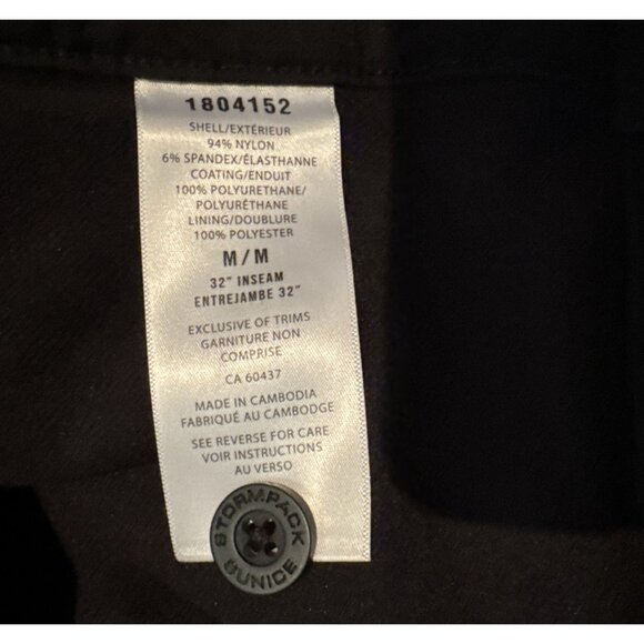 Storm Pack Windproof Pants Microfleece Lined Thermal Snow Ski Black Size Medium - Picture 5 of 6